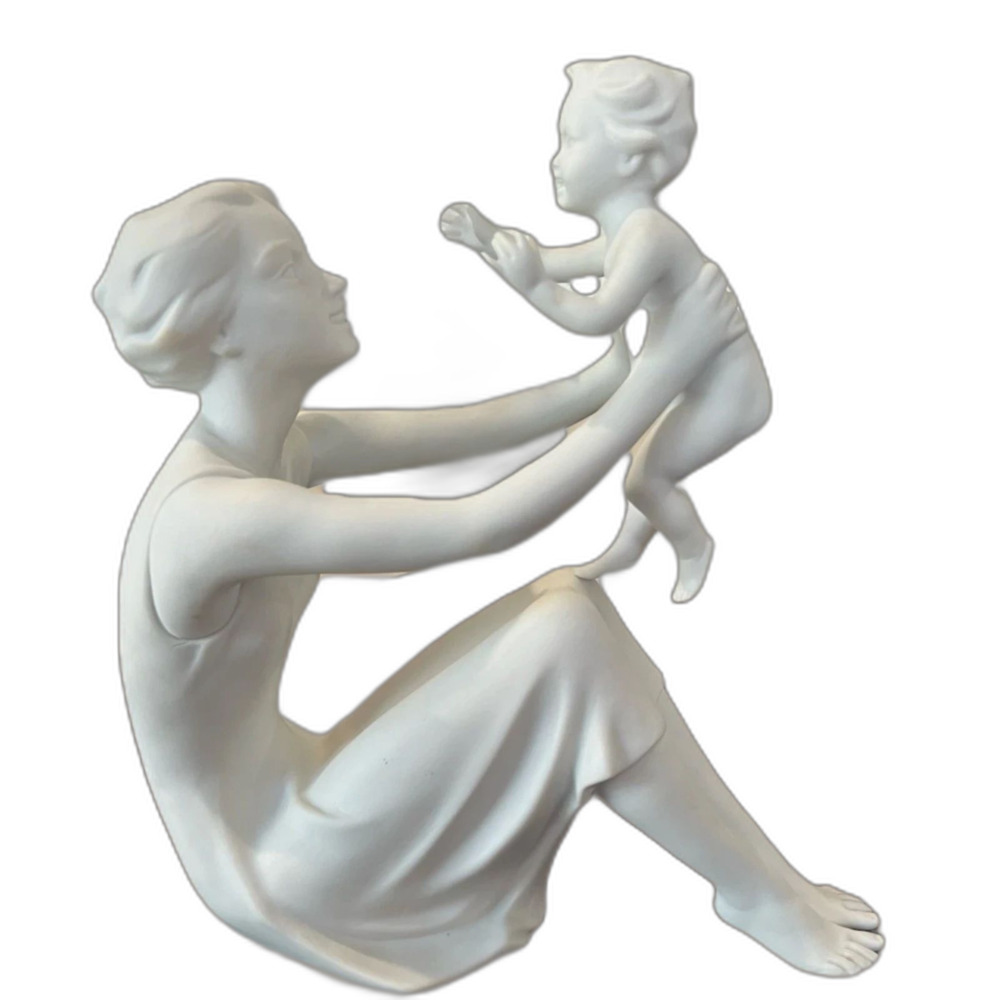 Vintage Alka Kunst Kaiser Germany White Porcelain Figurine #398 Mother and Child